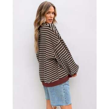 UEU Women’s Oversized Crewneck Sweatshirt for Fall Fashion