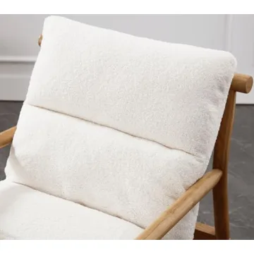 Stylish DM Furniture White Sherpa Accent Chair Set of 2