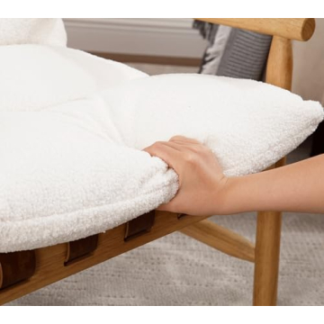 Stylish DM Furniture White Sherpa Accent Chair Set of 2