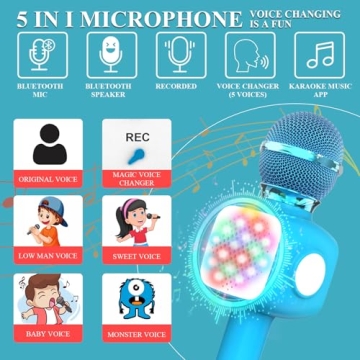 FDY Wireless Bluetooth Karaoke Microphone for Kids & Adults
