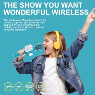 FDY Wireless Bluetooth Karaoke Microphone for Kids & Adults