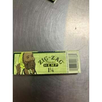 Zig-Zag Hemp Unbleached Vegan Rolling Papers - 1 1/4 Size, 6-Pack - Sustainable & Eco-Friendly