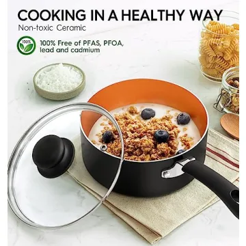 Buy MICHELANGELO Nonstick Sauce Pan Set 1QT 2QT 3QT