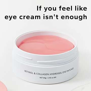 misoli Retinol & Collagen Under Eye Patches - Under Eye Patch for Puffy Eyes & Bags, Dark Circles and Puffiness, Cooling Patches for Skincare, Under Eye Patchess for Beauty & Personal Care