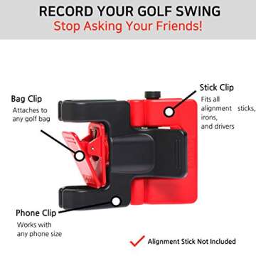 Selfie Golf Record Swing Analyzer - PGA Award Winning Phone Holder