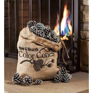Plow & Hearth Flame Color Changing Pine Cones Fireplace Accessory
