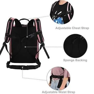 Apollo Walker Pet Carrier Backpack for Large/Small Cats and Dogs, Puppies, Safety Features and Cushion Back Support for Travel, Hiking, Outdoor Use (Pink)