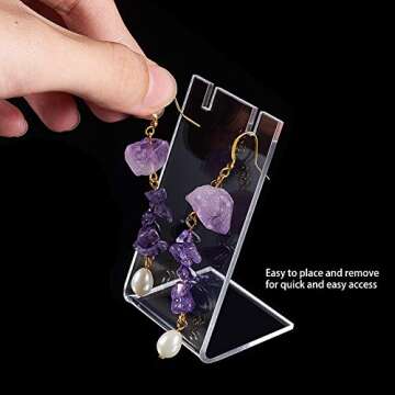 PH PandaHall 10pcs Acrylic Earring Holder Set - Elegant Display Stands for Earrings