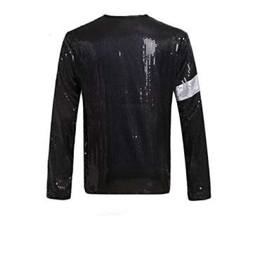 Moniku MJ Billie Jean Jacket for Cosplay (Black, XL)