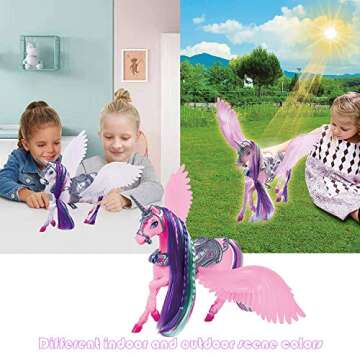 Color Change Unicorn & Princess Doll Toy Set for Girls