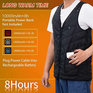 Elejolie Womens Heated Vest with Adjustable Size, Heated Jacket for Women USB Rechargeable,Washable Electric Vest Winter Clothes