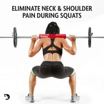 DMoose Barbell Pad, Hip Thrust Pad for Squats, Lunges - Relief Pressure from Neck, Shoulder, Lower Back Support for Women - Standard & Olympic Non-Slip EVA Foam Squat Pad with Safety Straps ("Red")