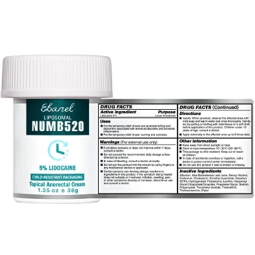 Ebanel 5% Lidocaine Numbing Cream for Pain Relief