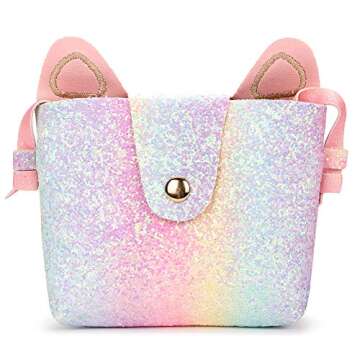 mibasies Kids Cat Purse for Little Girls Toddlers Wallet Crossbody Bag 2 Year Old Girl Gifts