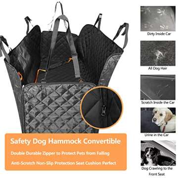Mogijflxcam Dog Car Seat Cover - Waterproof Durable Hammock