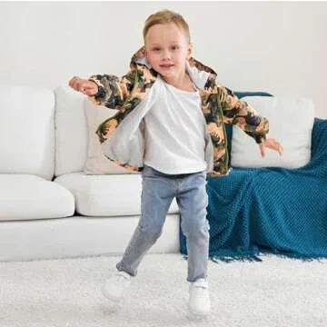 Banibear Boys' Hooded Dinosaur Jacket Windbreaker Outerwear