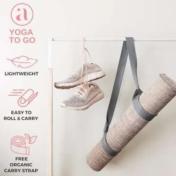 Ajna Organic Yoga Mat - Natural Jute Yoga Mats - Large Non Slip Eco Friendly Yoga Mats with Carrying Strap - Reversible Jute PER - Extra Long Yoga Mat 72 Inch - 5mm - All Types of Yoga - Vegan