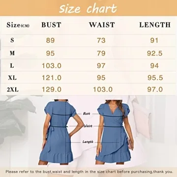 Stylish SAMPEEL Womens Tie Waist Summer Dress V Neck