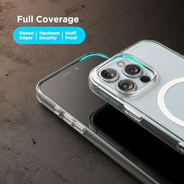 ENCASED Magnetic Case with Grip for iPhone 16 PRO (2024) Compatible with MagSafe | Includes Removable Phone Holder Silicone Loop (Crystal Clear)