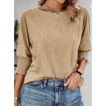 Dokotoo Womens Top Long Sleeve Shirts for Women Summer 2024 Spring 2025 Fashion Trendy Tops Clothes ...