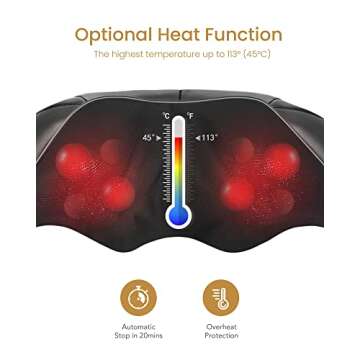 JJTGS Neck and Back Massager with Heat Electric Shoulder Massagers