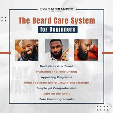 Evan Alexander Grooming MY Beginner’s Beard Kit - Hydrates and Moisturizes - Beard Growth Kit - Simple and Easy Beard Grooming Set - Personal Hygiene Products for Men - Great Fragrance
