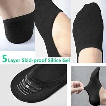 DIBAOLONG Womens No Show Socks Non Slip Flat Boat Line Low Cut Socks 6 Pairs