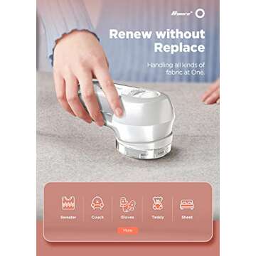 Bymore Fabric Shaver, Lint Remover, Lint Shaver Defuzzer Sweater Shaver for Clothes and Furniture wi...