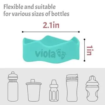 Baby Bottle Labels Personalized, Custom Silicone Water Bottle Name Bands for Daycare Reusable, Laser...