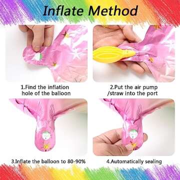 Unicorn 5th Birthday Party Decorations for Girl Purple Pink Unicorn Party Theme Balloon Set, Large Rainbow Unicorn Helium Balloons with Heart and Star Baby Shower Kids Supplies (number 5 set)