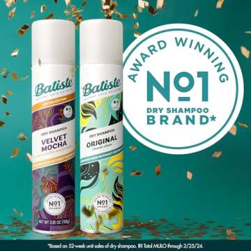 Batiste Dry Shampoo Limited Edition Holiday Gift Set Duo, Velvet Mocha & Original Scent, Refreshes H...