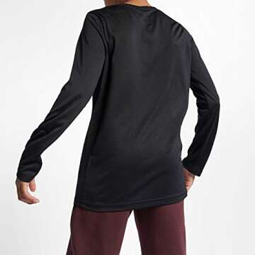 NIKE Boys Legend Long Sleeve Athletic T-Shirt (Black, Youth Medium)