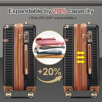 Joyway Expandable Carry on Luggage Sets with TSA Lock and Spinner Wheels