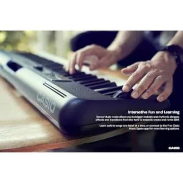 Casio Casiotone CT-S300, Touch Sensitive 61-Key Portable Keyboard with 200 Tones, 77 Rhythms, LCD Display, Music Rest, USB, Stereo Speakers, Aux In, Headphone Out, Power Supply, Black (CT-S300)