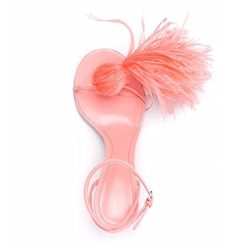 YIYA Fluffy Feather Stiletto Heels for Stylish Occasions
