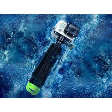 Waterproof Floating Hand Grip Compatible with GoPro Hero 12 11 10 9 8 7 6 5 4 3+ 2 1 Session Black Silver Camera Handler & Handle Mount Accessories Kit for Water Sport and Action Cameras (Green)