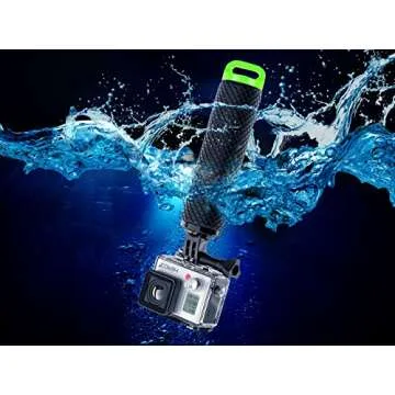 Waterproof Floating Hand Grip Compatible with GoPro Hero 12 11 10 9 8 7 6 5 4 3+ 2 1 Session Black Silver Camera Handler & Handle Mount Accessories Kit for Water Sport and Action Cameras (Green)