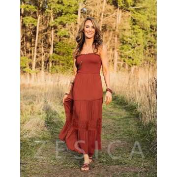 Elegant ZESICA Summer Bohemian Maxi Dress for Women