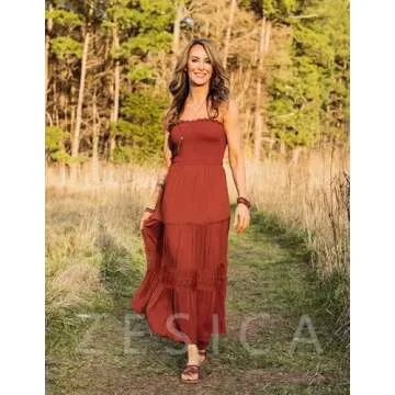 Elegant ZESICA Summer Bohemian Maxi Dress for Women