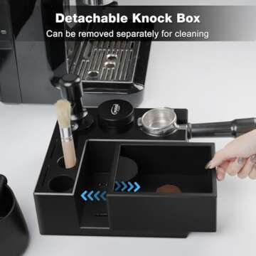 PUSEE 9 in 1 Espresso Knock Box for Baristas and Coffee Lovers