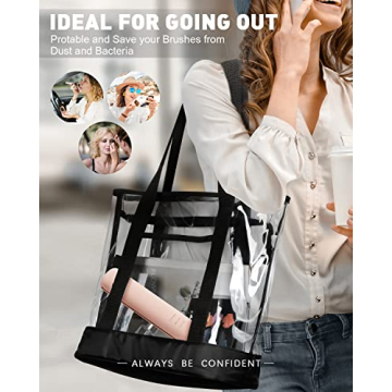 CORNERIA Magnetic Makeup Brush Holder Secure Travel Organizer