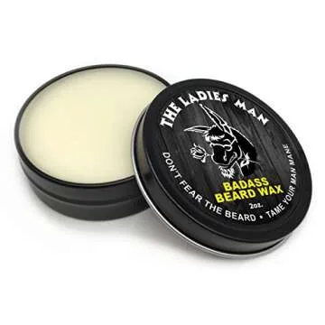 Badass Beard Care Beard Wax for Men - The Ladies Man Scent, 2 oz | Hydrates, Softens & Styles Your B...