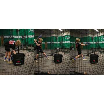 VeloTee | Home Plate Baseball & Softball Bat Bag | Softball and Baseball Coaches Bag | Baseball Bucket Backpack with Built in Batting Tee