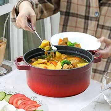 Hiware 8-Piece Serving Spoons Set - Includes 4 Serving Spoons and 4 Slotted Spoons, 18/8 Stainless Steel Buffet Serving Utensils - Mirror Polished, Dishwasher Safe, 8.6-Inch