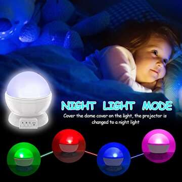 Star Projector Night Light,Birthday Fun Gifts for 1-4-6-14 Year Old Girl and Boy Toy Gift for 3-9 Year Old Boys,Projection Lamp for Kids Bedroom,Glow in Dark Stars and Moon for Child Asleep Peacefully