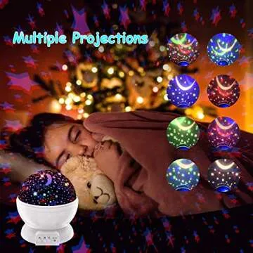Star Projector Night Light,Birthday Fun Gifts for 1-4-6-14 Year Old Girl and Boy Toy Gift for 3-9 Year Old Boys,Projection Lamp for Kids Bedroom,Glow in Dark Stars and Moon for Child Asleep Peacefully