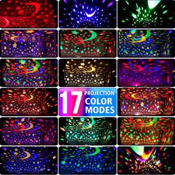 Star Projector Night Light,Birthday Fun Gifts for 1-4-6-14 Year Old Girl and Boy Toy Gift for 3-9 Year Old Boys,Projection Lamp for Kids Bedroom,Glow in Dark Stars and Moon for Child Asleep Peacefully