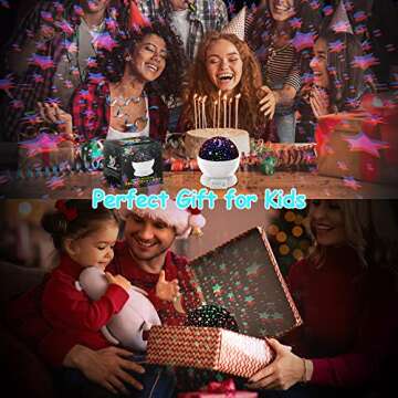 Star Projector Night Light,Birthday Fun Gifts for 1-4-6-14 Year Old Girl and Boy Toy Gift for 3-9 Year Old Boys,Projection Lamp for Kids Bedroom,Glow in Dark Stars and Moon for Child Asleep Peacefully
