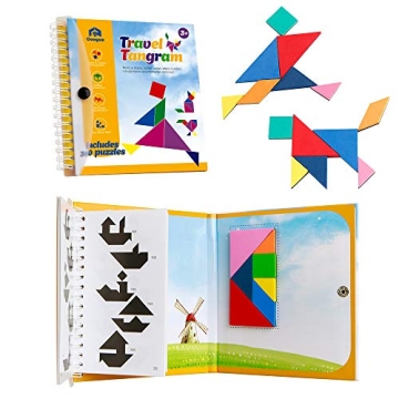 Coogam Magnetic Tangram Puzzle Book STEM Game 360 Patterns