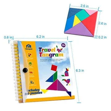 Coogam Magnetic Tangram Puzzle Book STEM Game 360 Patterns